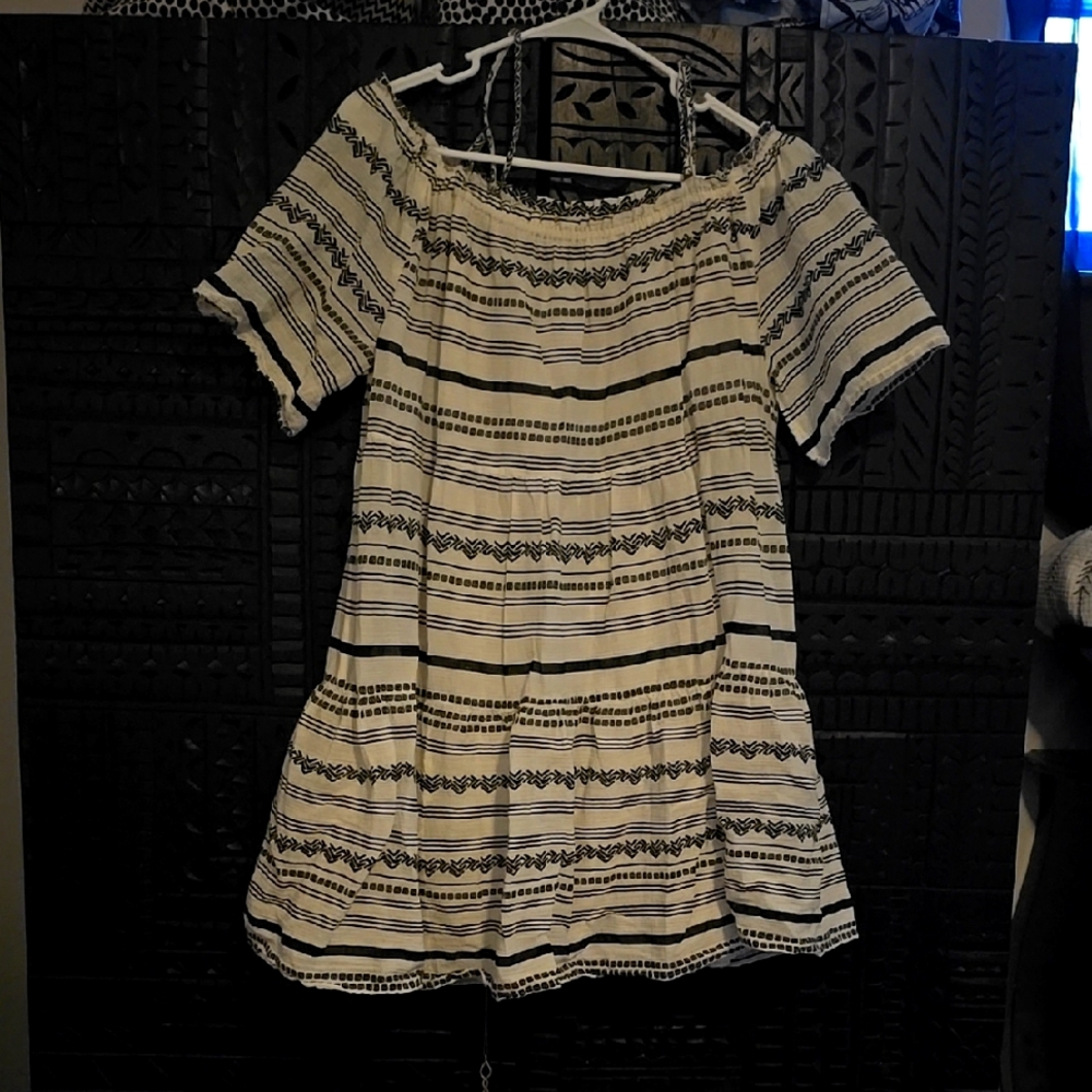 Striped Off-Shoulder Dress